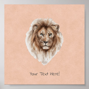 Affiche (15,2 x 15,2cm) - Lion