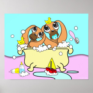 Affiche 15 de chiot de teckel de baignoire