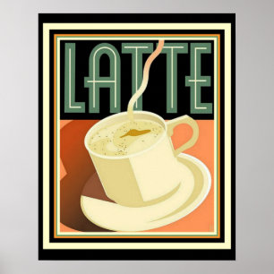 Affiche 16 x 20 de Latte d'art déco