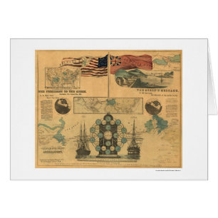 Affiche 1858 de diagramme de télégraphe
