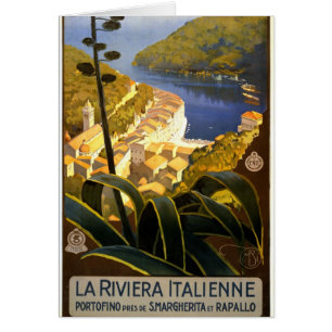 Affiche 1920 de voyage de la Riviera Italienne