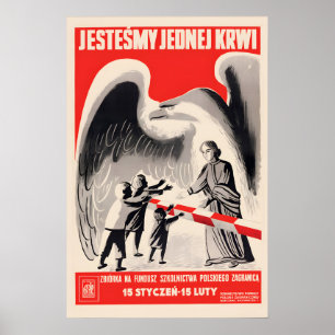 Affiche 1938 Pologne Unissez tous les Polonais dan