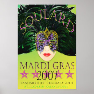 Affiche 2007 de masque de mardi gras St Louis