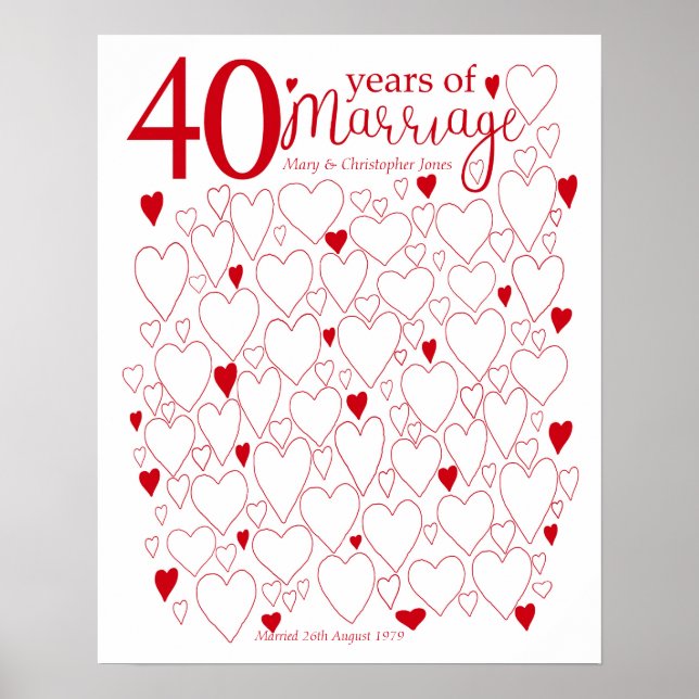 Affiche 40e Anniversaire de Mariage - Livre d'or d (Devant)