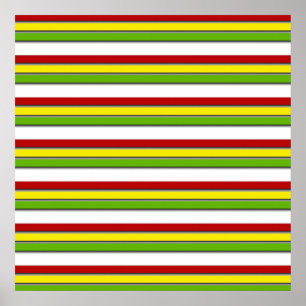Affiche 52x52 ou plus petite, rayures rasta, horiz