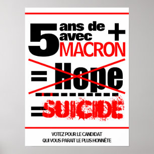 affiche 5 ans de plus Macron Suicide