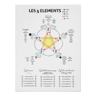 Affiche 5 éléments Médecine Chinoise
