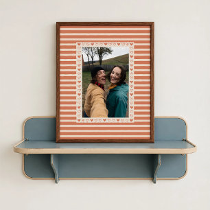 Affiche à bordure de cœur orange - Cadeau photo pe