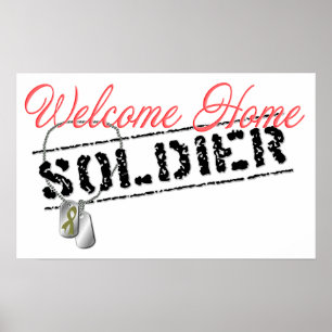 Affiche à la maison bienvenue de soldat