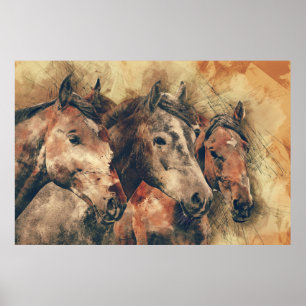 affiche à trois chevaux