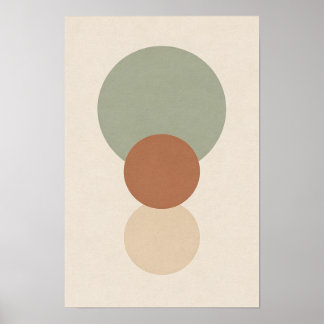 Affiche Abstraite de Cercles Empilés en Terre Cuit