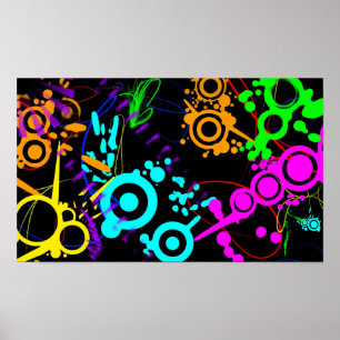 affiche Abstraite de néon splatter canvus moderne