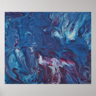 Affiche abstraite Deep Blue Pacific Boils Over 3