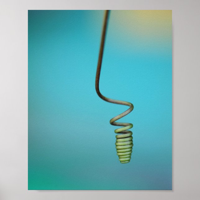 Affiche abstraite fil spirale bleu (Devant)