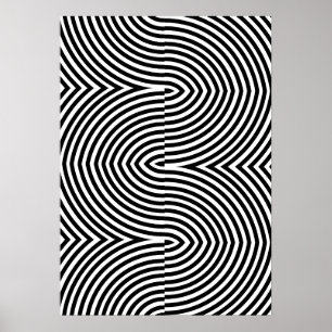 Affiche Abstraite Géométrique Noir et Blanc Audaci