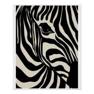 Affiche abstraite & graphique Fluid Zebra Stripes 