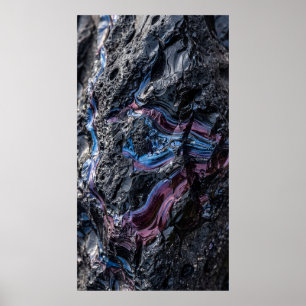 Affiche Abstraite Minérale Violet Foncé
