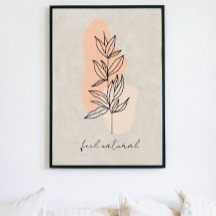 affiche abstraite minimaliste feuille