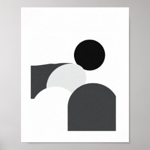 Affiche Abstraite Minimaliste Noir et Blanc