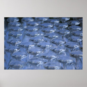 Affiche abstraite motif de verres en cristal