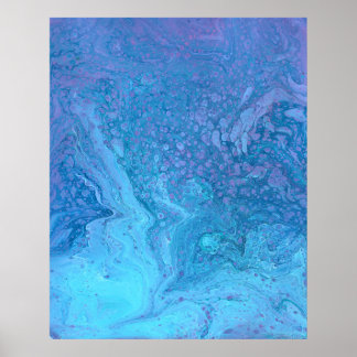 Affiche Abstraite Ocean Breeze 1 Bleu Frais