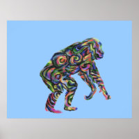 Affiche Abstraite sur le chimpanzé