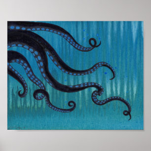 Affiche acrylique de peinture de tentacules