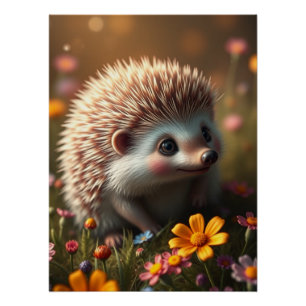 Affiche adorable de hérisson