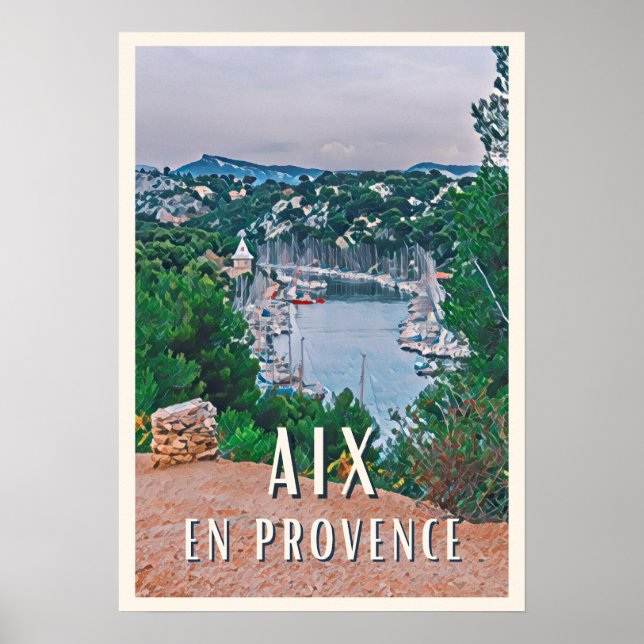 Affiche Aix-en-Provence Photo Vintage (Devant)
