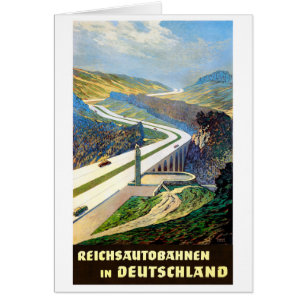Affiche allemande de Vintage voyage de routes
