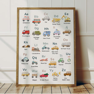 Affiche Alphabet ABC des Transports pour la décora