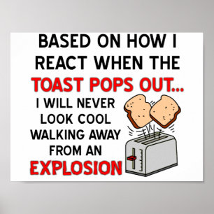 Affiche amusante de l'explosion du toast