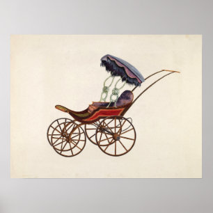 Affiche ancienne de voiture d'enfant