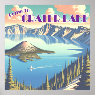 Affiche ancienne du lac Crater