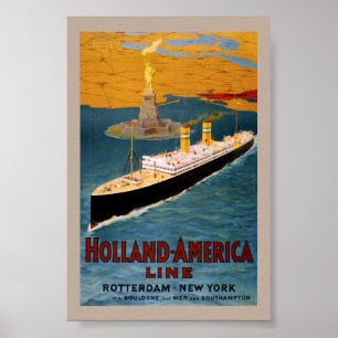 Affiche ancienne restaurée de Holland America Line