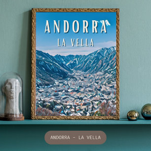 Affiche Andorre-la-Vieille, ville de la nature