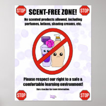 Affiche anti-allergie sans parfum