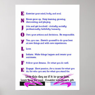 Affiche : "Appréciez la vie "