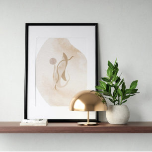 Affiche aquarelle Art moderne géométrique abstrait