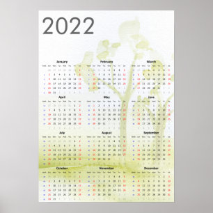 Affiche arbres aquarelle 2022