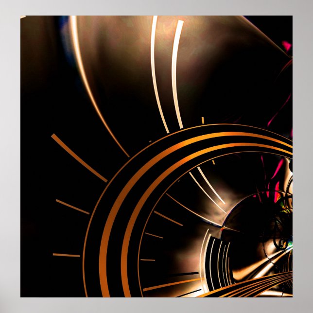 Affiche Art Abstrait Espace Or (Devant)