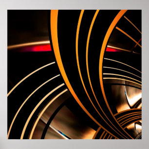 Affiche Art Abstrait Espace Or 2