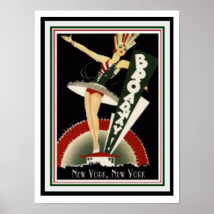 Affiche Art déco de Broadway 12 x 16