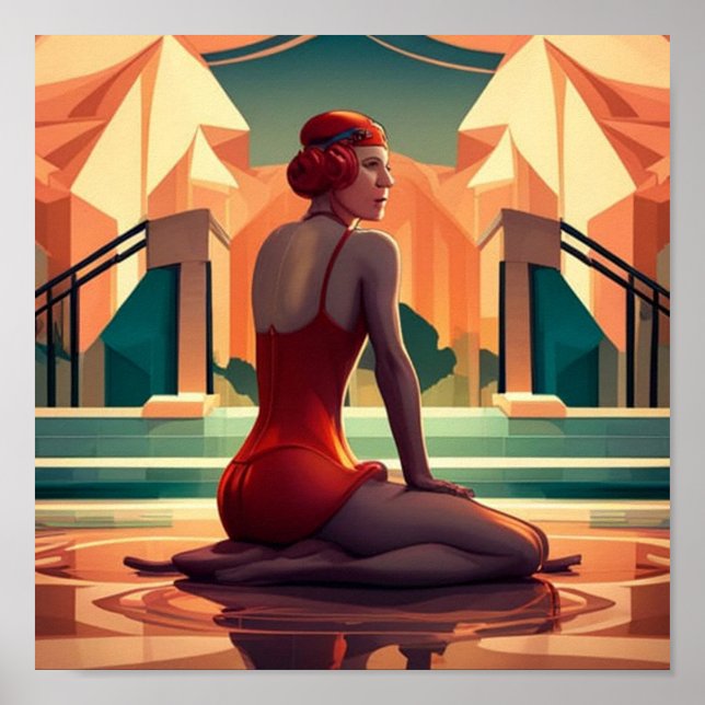 affiche art déco femme (Devant)