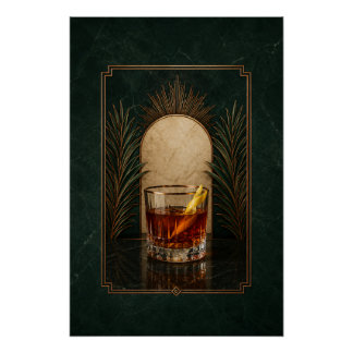 Affiche Art Déco Sazerac | Décoration de bar