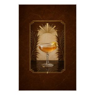 Affiche Art Déco Sidecar Décoration de bar