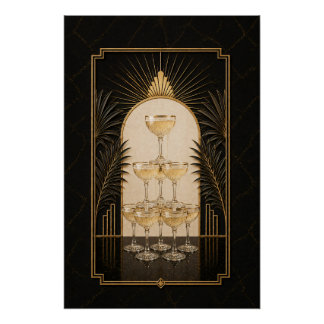 Affiche Art Déco Tour de Champagne | Décoration de