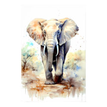 Affiche Art Eléphant Afrique Décor Mur