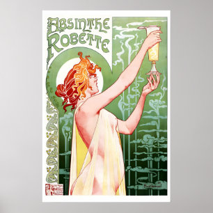 Affiche Art Nouveau Absinthe Robette Boissons Vint
