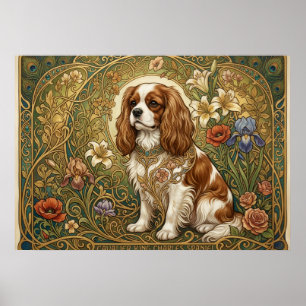 Affiche Art Nouveau Cavalier King Charles Spaniel